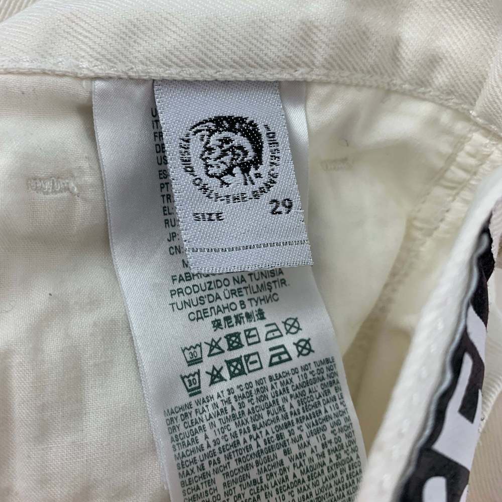 DIESEL White Black Cotton Cropped High Waisted Jeans - Picture 3 of 6